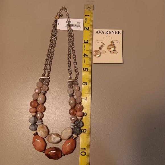 Ava Renee women's matching set multi-color multi-layer necklace & earrings - NWT - Picture 11 of 11